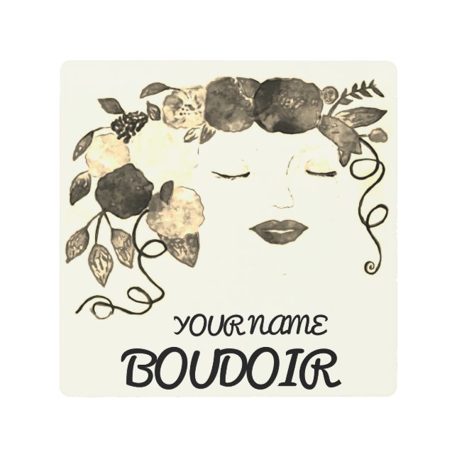 Personalize Boudoir sign Metal Wall Art, 8" x 8" メタルプリント (正面)