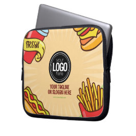 Personalize Business Logo | Hamburger Hotdog Theme ラップトップスリーブ