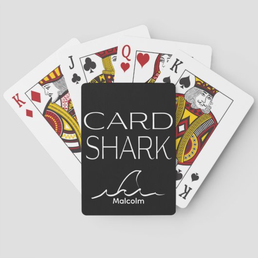 Personalize Card Shark black&white Game On トランプ (裏面)