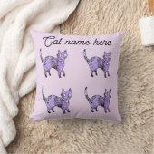 Personalize Cat Art Throw Pillow クッション (ブランケット)