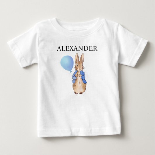 Personalize Child Nameピーター・ザ・ラビット ベビーTシャツ (正面)