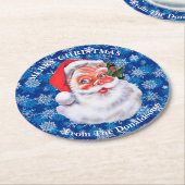Personalize Christmas Santa Claus Family Name 6 ラウンドペーパーコースター (アングル)