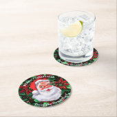 Personalize Christmas Santa Claus Family Name 6 ラウンドペーパーコースター (インサイチュ)