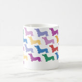 Personalize Colorful Dachshund Lover Whimsical コーヒーマグカップ (中央)