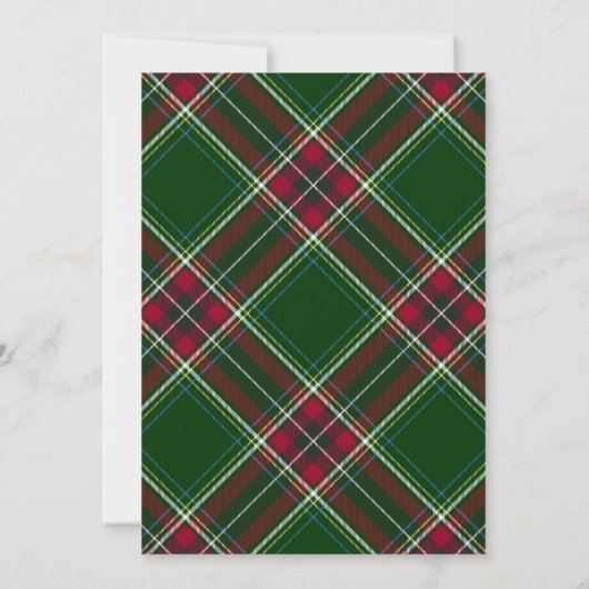 Personalize Colorful Modern Plaid Photo Christmas  招待状 (裏面)