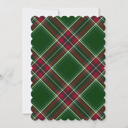 Personalize Colorful Modern Plaid Photo Christmas 招待状 (裏面)