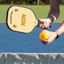 Personalize Cool Beige Elegant Pickleball Mom Gift ピックルボールラケット