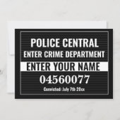 Personalize Custom Mugshot Sign Board Template カード (正面)