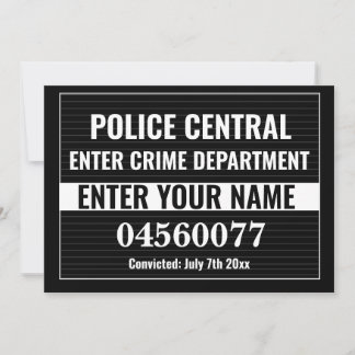 Personalize Custom Mugshot Sign Board Template カード