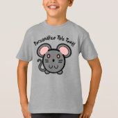 PERSONALIZE CUTE GRAYマウスTシャツ Tシャツ (正面)