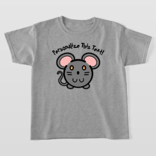 PERSONALIZE CUTE GRAYマウスTシャツ Tシャツ