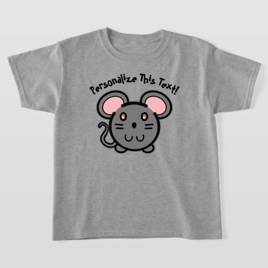PERSONALIZE CUTE GRAYマウスTシャツ Tシャツ (レイダウン)