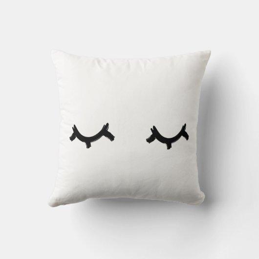 Personalize Cute lashes昼寝 クッション (裏面)