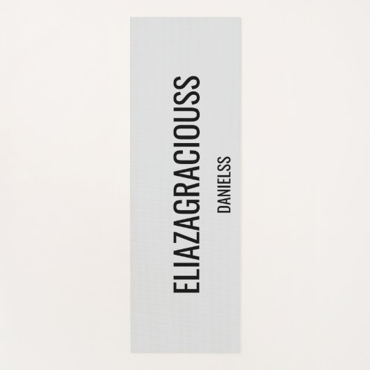 Personalize Cute Name Chic Grey Black Professional ヨガマット (正面)