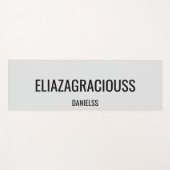 Personalize Cute Name Chic Grey Black Professional ヨガマット (正面(横))