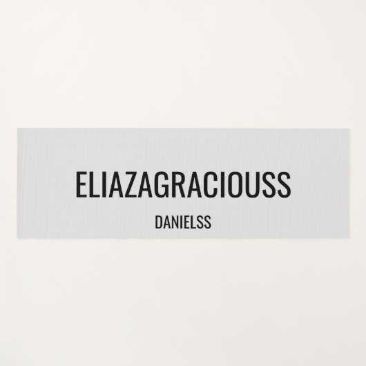 Personalize Cute Name Chic Grey Black Professional ヨガマット (正面(横))