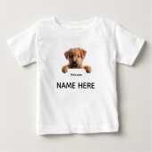 Personalize Cute Welcome Puppy  ベビーTシャツ (正面)