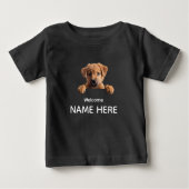 Personalize Cute Welcome Puppy  ベビーTシャツ (正面)
