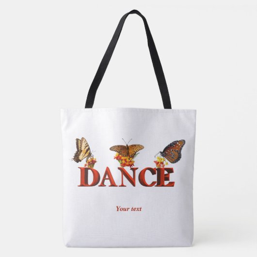 Personalize Dance sign with butterflies  トートバッグ (正面)