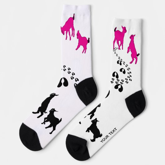 PERSONALIZE Dancing Goats and HoofPrints Socks ソックス (左)