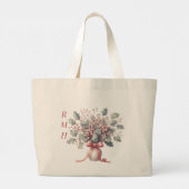 Personalize December Holly Tote Bag ラージトートバッグ (裏面)