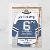 Personalize Digital Hockey Birthday Party 招待状 (正面)