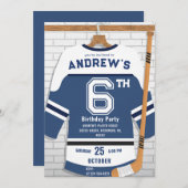 Personalize Digital Hockey Birthday Party 招待状 (正面/裏面)