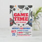 Personalize Digital Hockey Birthday Party 招待状 (スタンド正面)