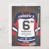 Personalize Digital Hockey Birthday Party 招待状 (正面)