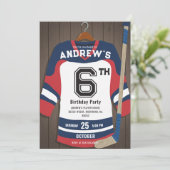 Personalize Digital Hockey Birthday Party 招待状 (スタンド正面)