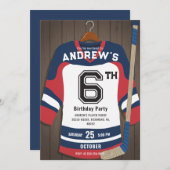 Personalize Digital Hockey Birthday Party 招待状 (正面/裏面)
