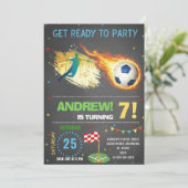 Personalize Digital Soccer Birthday Party 招待状 (スタンド正面)