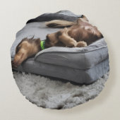 Personalize Dog Lover Pillow-Use Your Pet's Photo ラウンドクッション (裏面)