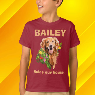 Personalize Dog’s Name and Photo  T-Shirt Tシャツ