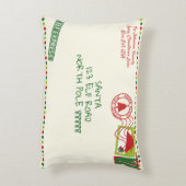 Personalize Dotsサンタレタークリスマス アクセントクッション (裏面(縦))