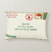 Personalize Dotsサンタレタークリスマス アクセントクッション (裏面)