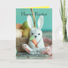 Personalize Easter Card - Felt Bunny Family Card シーズンカード