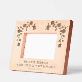 Personalize | Elegant Floral Anniversary Wedding レーザー彫刻フレーム