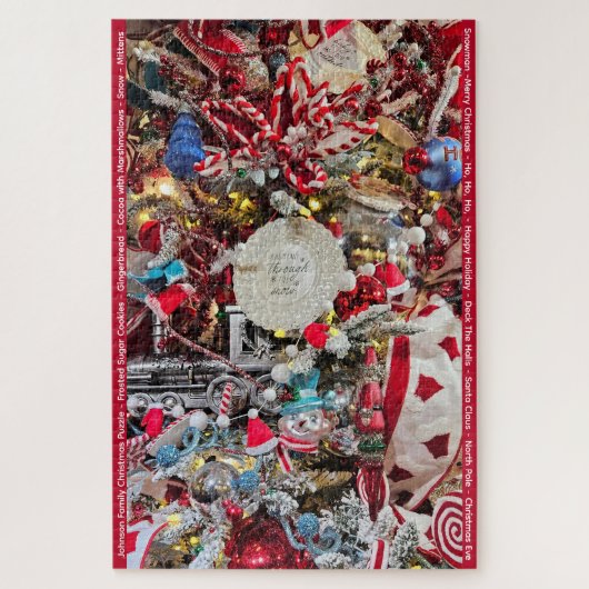 Personalize Family Name Christmas Gift Difficult ジグソーパズル (縦)