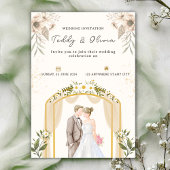 Personalize Floral wedding Invitation 招待状