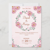 Personalize Floral wedding Invitation 招待状 (正面)
