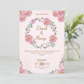 Personalize Floral wedding Invitation 招待状 (スタンド正面)