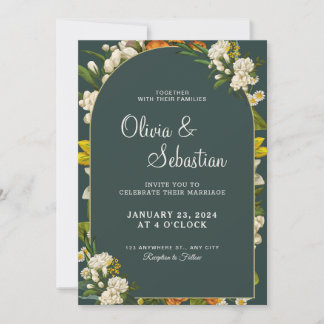 Personalize Floral wedding Invitation 招待状