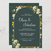 Personalize Floral wedding Invitation 招待状 (正面/裏面)