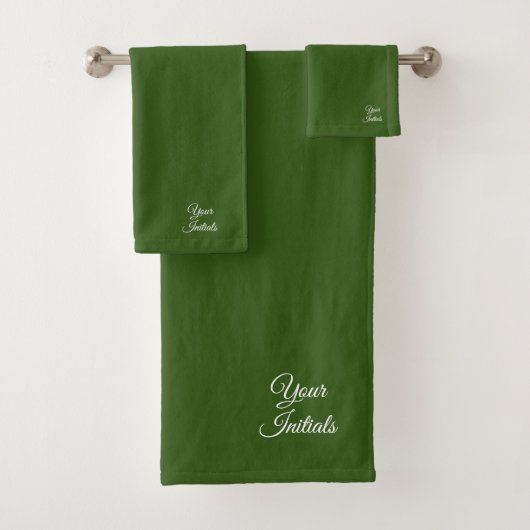 Personalize Forest Green Wedding Housewarming Gift バスタオルセット (インサイチュ)