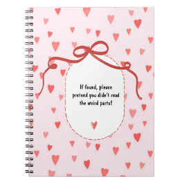 PERSONALIZE French Ribbon Hearts Pattern Notebook ノートブック