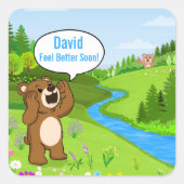 Personalize From Miles Away Get Well スクエアシール (正面)
