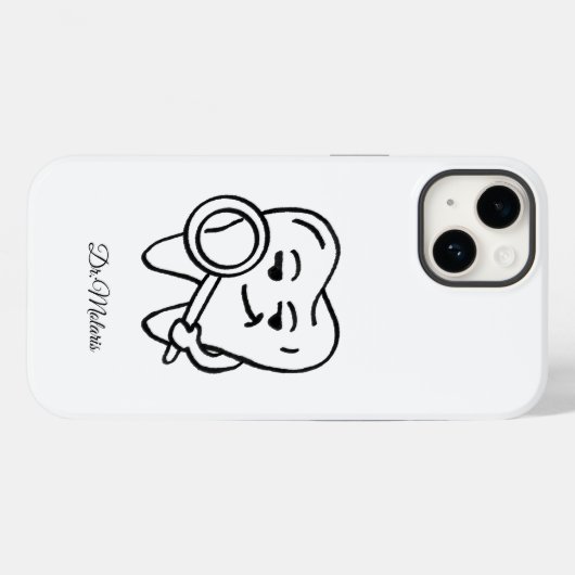 Personalize Funny Dentist Cartoon Tooth Phone Case Case-Mate iPhoneケース (裏面 (横))