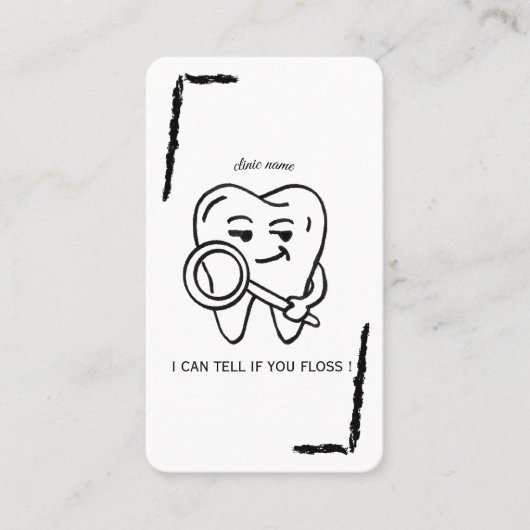 Personalize Funny Dentist Tooth business card 名刺 (正面)