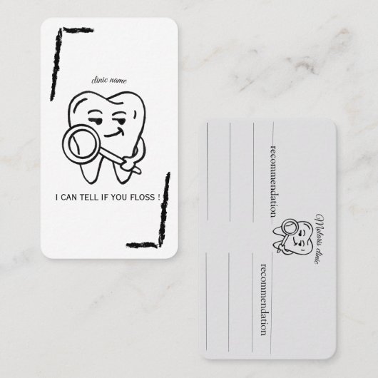 Personalize Funny Dentist Tooth business card 名刺 (正面/裏面)